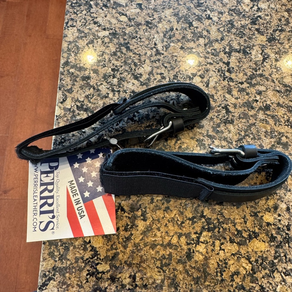 Perri's Black Leather equestrian garter straps